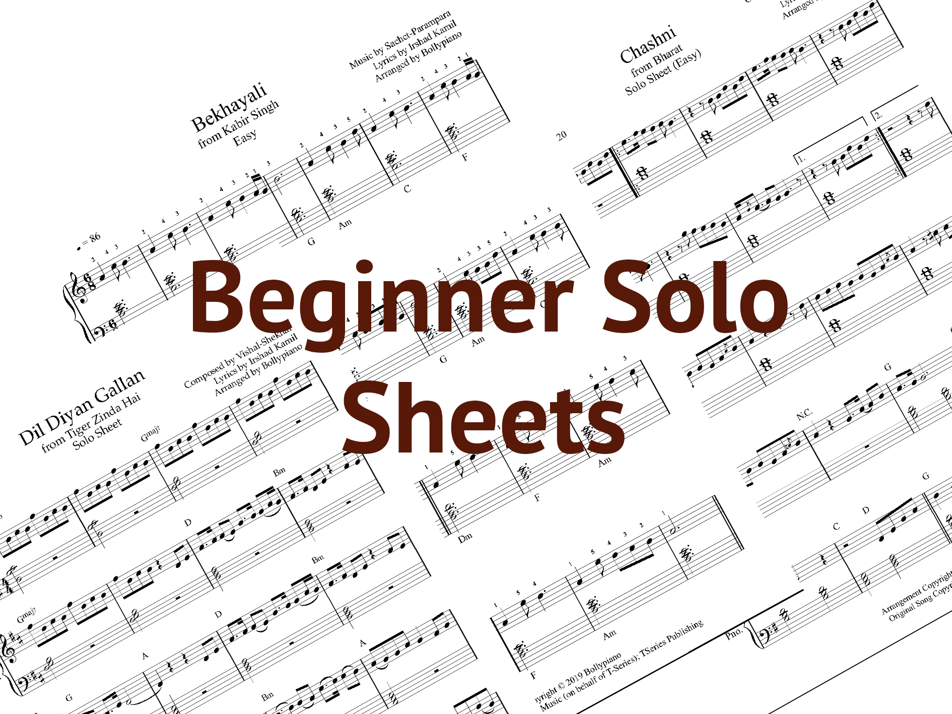 Hindi Songs Easy Piano Notes Piano Solo Sheet Music PDF