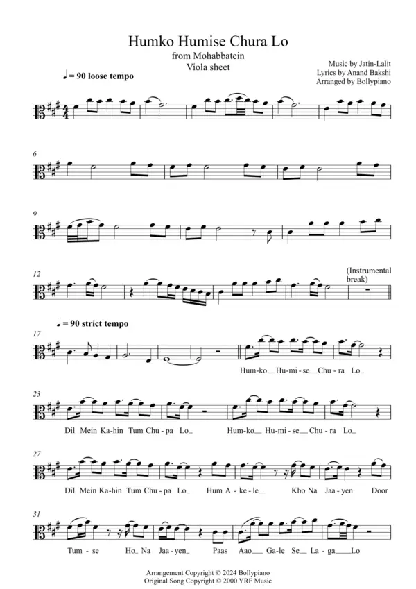 Humko Humise Chura Lo (Violin Cover)
